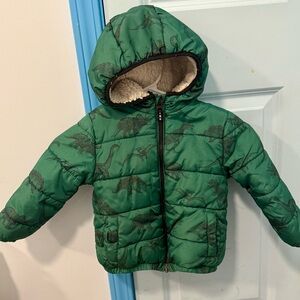 OshKosh B'gosh Green Dinosaur Puffer Jacket